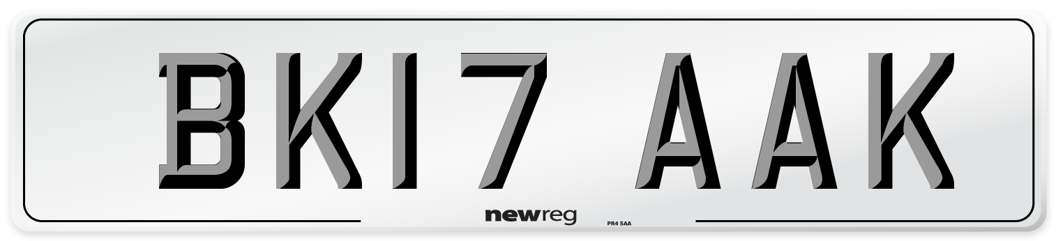 BK17 AAK Number Plate from New Reg